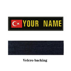 Turkish Flag Turkey 10X2.5cm Embroidery Custom Name Text Patch Stripes Badge Iron On Or  Patches