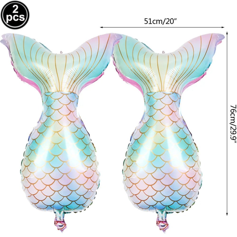 Mermaid Party Supplies Mermaid Scales Pattern Paper Plate Cup Napkin Popcorn Box Food Bowl Girl Birthday Party Baby Shower Decor