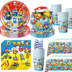 Cartoon Superzings Birthday Party Decoration Disposable Tableware Tablecloth Plates Cups Napkin Kids Favor Gifts Party Supplie