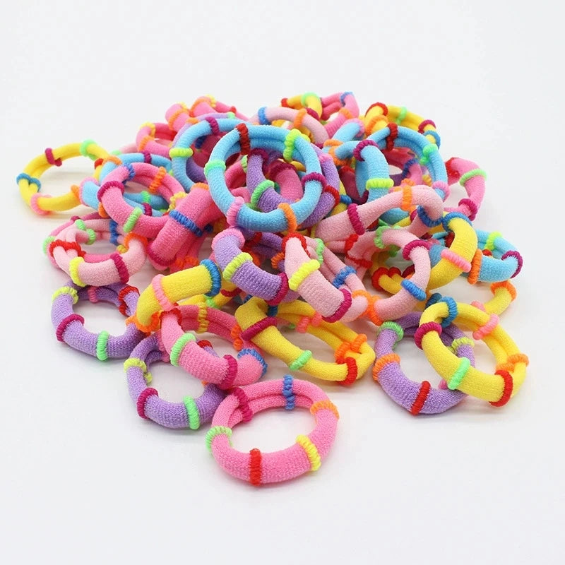50 seamless candy colored bamboo joint small towel ring hair ring high elastic children's hair tie rubber band hair rope