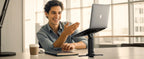 Oatsbasf Metal Desktop Laptop Holder Riser Computer Stand Height Adjustable Portable Laptop Table Stand for 11-17.3" Device