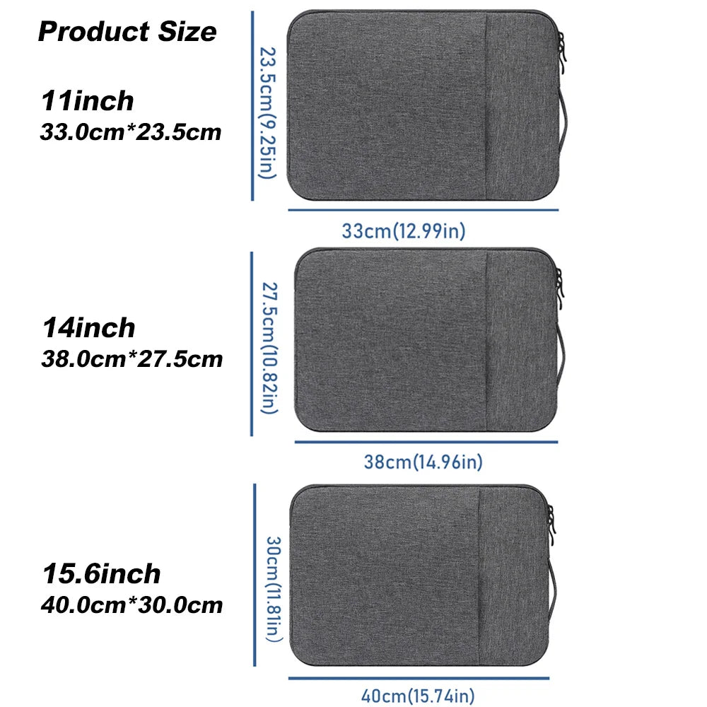 Laptop Sleeve Handbag Case For MacBook Air 13.6 15.3 M5 M4 Pro 14 13" HP Dell Lenovo 11" 14" 15.6" Notebook Bag Zipper Carrying