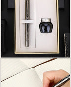 1 PC High Quality Luxury Full Metal Ballpoint Pen Silver Plating Ball Pens Business Writing Signing School Office Supplies 03733