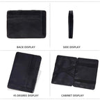 Business Thin Multi-Functional Short Bifold Card Holder Simple Elastic Nylon Belt Multi-Slot Wallet
