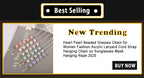 Fashion Pearl Sunglasses Chain Wearing Neck Holding Beaded Lanyard Cord Masks Sunglass Reading Glasses Chain Eyewear Accessories