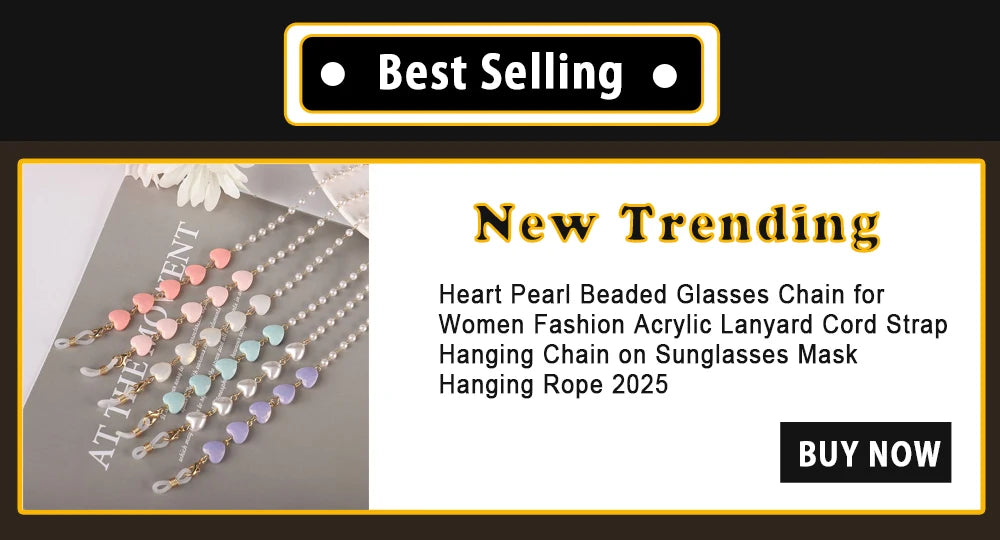 Fashion Pearl Sunglasses Chain Wearing Neck Holding Beaded Lanyard Cord Masks Sunglass Reading Glasses Chain Eyewear Accessories