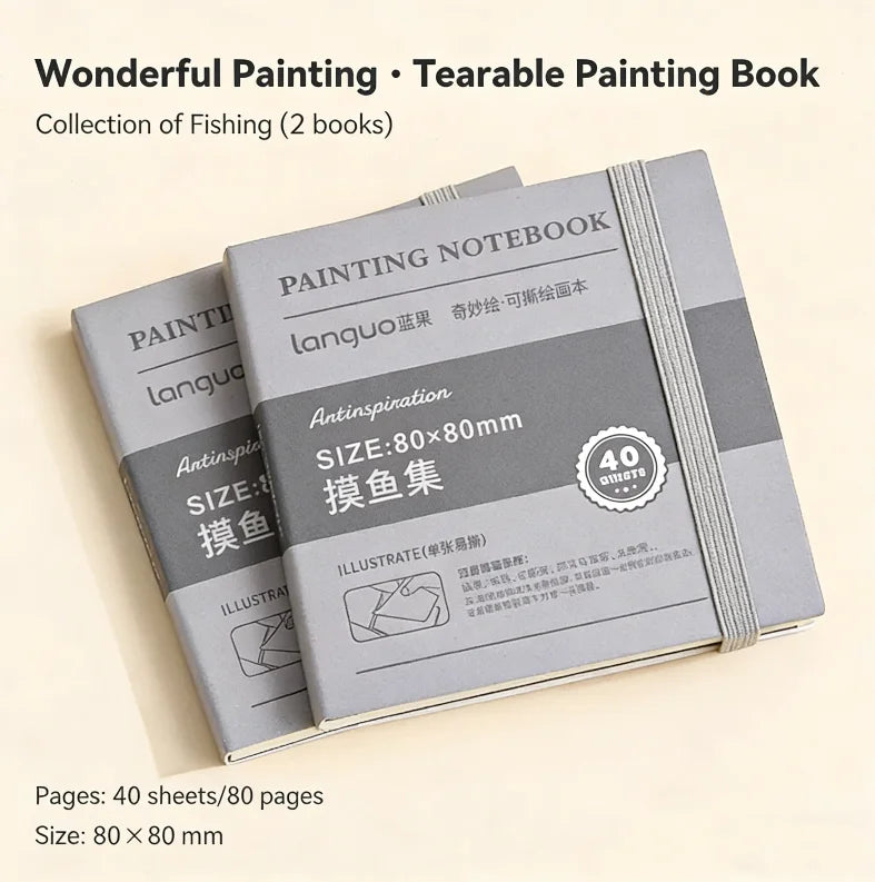 40sheet Tearable Drawing Notebook Sketchbook Handbook 250gsm Paper Mini Book for Watercolor Acrylic Marker Pen Gouache