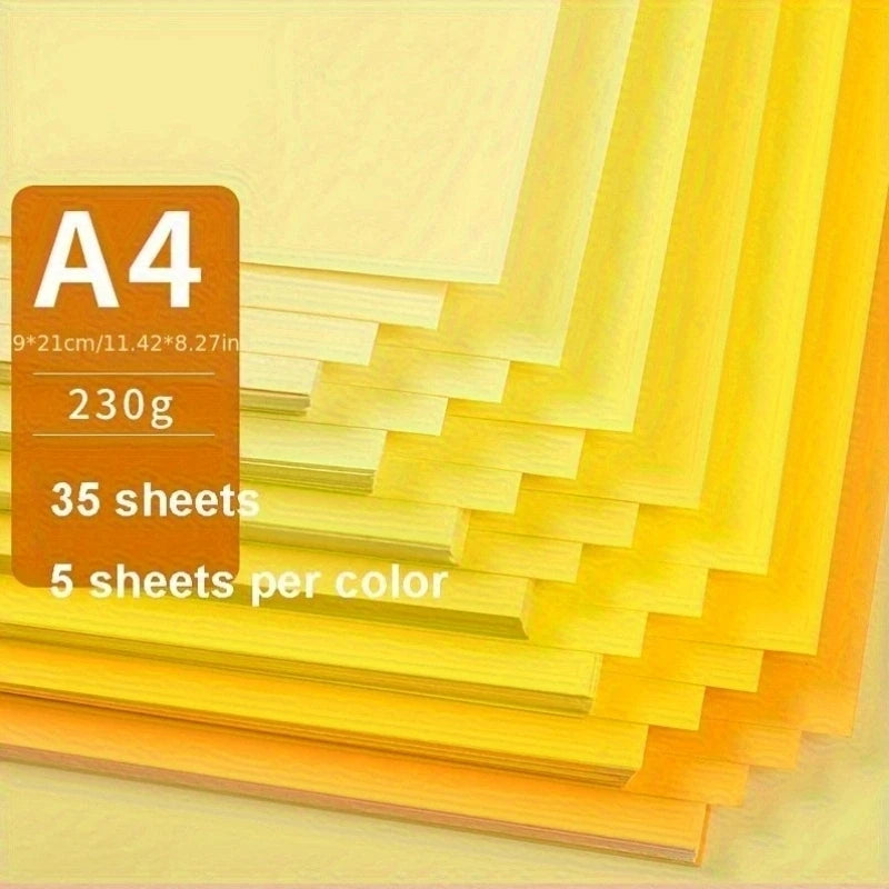 35sheets Colored Paper Cardstock Different Color Cardstock 230 GSM for DIY Art Scrapbook Paper Crafting School Office Supplies