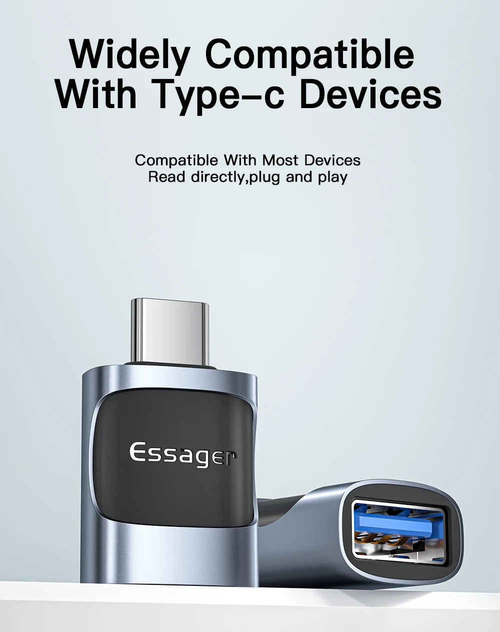 Essager USB C To USB 3.0 OTG Adapter Type C Female Converter USB-C Male To Micro Adapter For Xiaomi 12 POCO Oneplus ipad Macbook