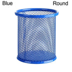 Multifunction Round/Square Mesh Pen Pot Multicolor Pen Holder Desk Tidy Stationery Organiser Pencil Storage Stationery Organiser