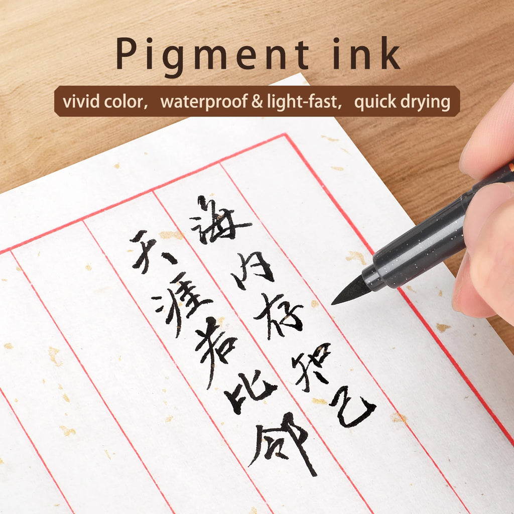 BAOKE 4-Size Calligraphy Pen Set for Writing, Drawing & Hand Lettering, Black Ink Brush Markers for Art, Calligraphy, Sketching