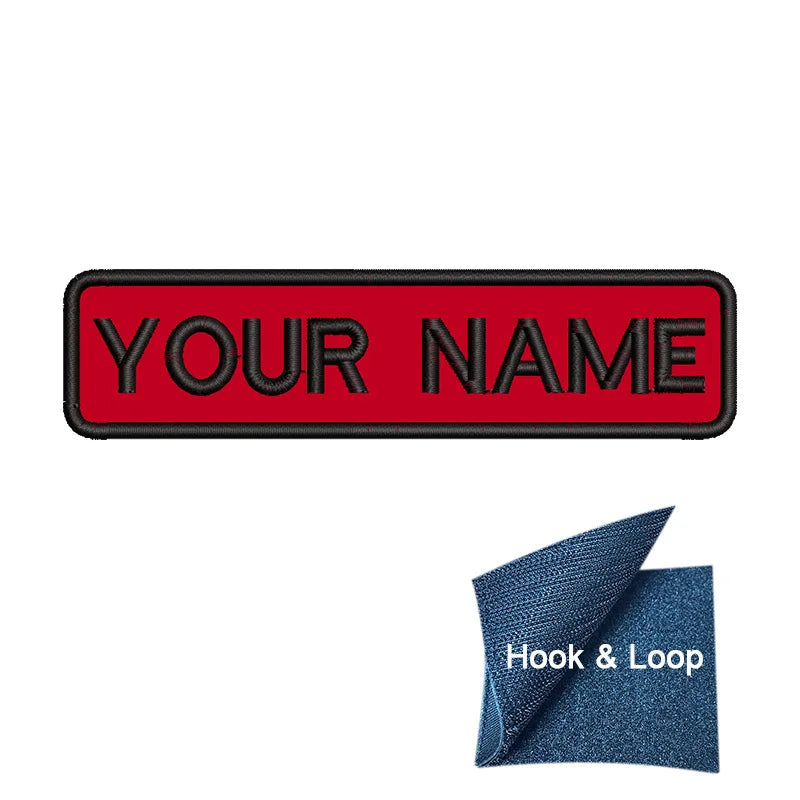 1PC 10cmX2.5cm Custom Personalized Name Embroidered Patch Number Stripes Badge Tags Armband Iron On Backing Hook & Loop Backing