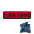 1PC 10cmX2.5cm Custom Personalized Name Embroidered Patch Number Stripes Badge Tags Armband Iron On Backing Hook & Loop Backing