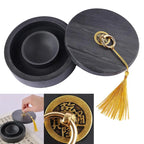 Calligraphy Inkstone with Lid Inkslab Storage Painting Tool Grinding Stone Plate Sumi Ink Stone for Chinese Adults Gifts Drawing