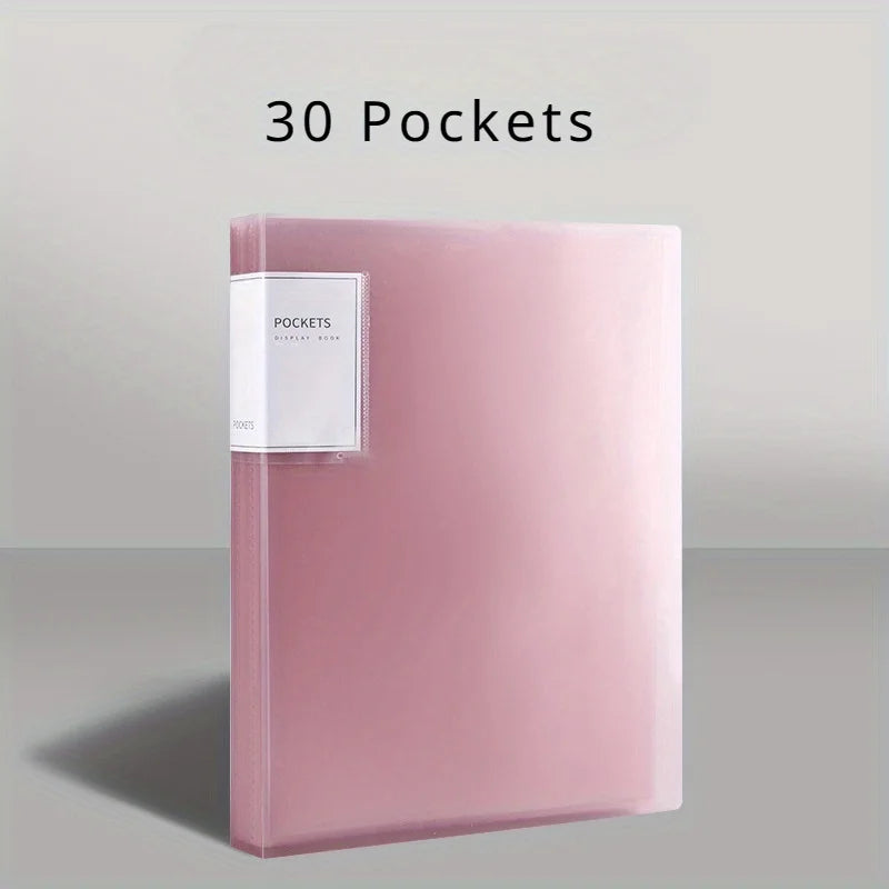 Folder 20/30/40/60/80/100 Inner Pages, Data Book A4 Transparent Insert Folder Album Storage Folder, Large Capacity Office Folder