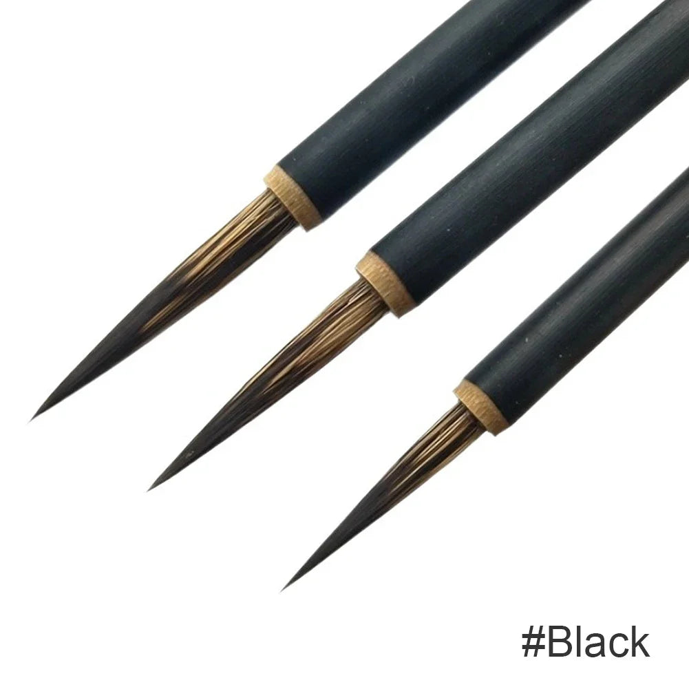 3pcs/set Hook Line Fine Paint Brush Copper Head Chinese Calligraphy Brush Pen Paint Brush Art Stationary Oil Painting Brush