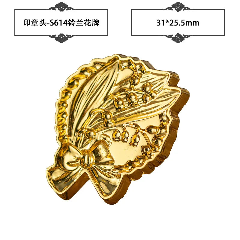Plant Wax Stamp Seal Wax Print Thick Copper Head Carved Sealing Tool Holiday Party Invitation Letter Wedding Decorative