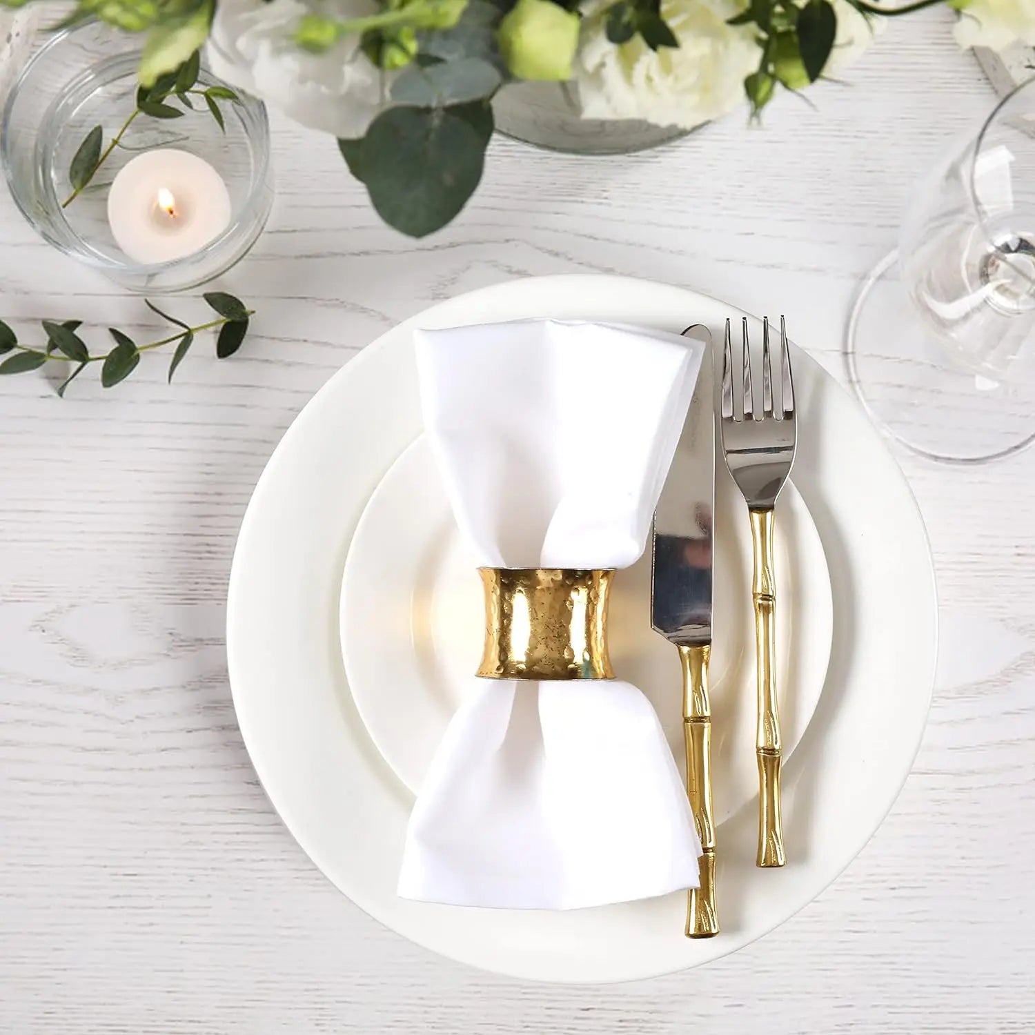 6 Pieces 100% Cotton Dinner Napkin White Napkin Soft Absorbent Comfortable - Ideal for Events and Regular Use