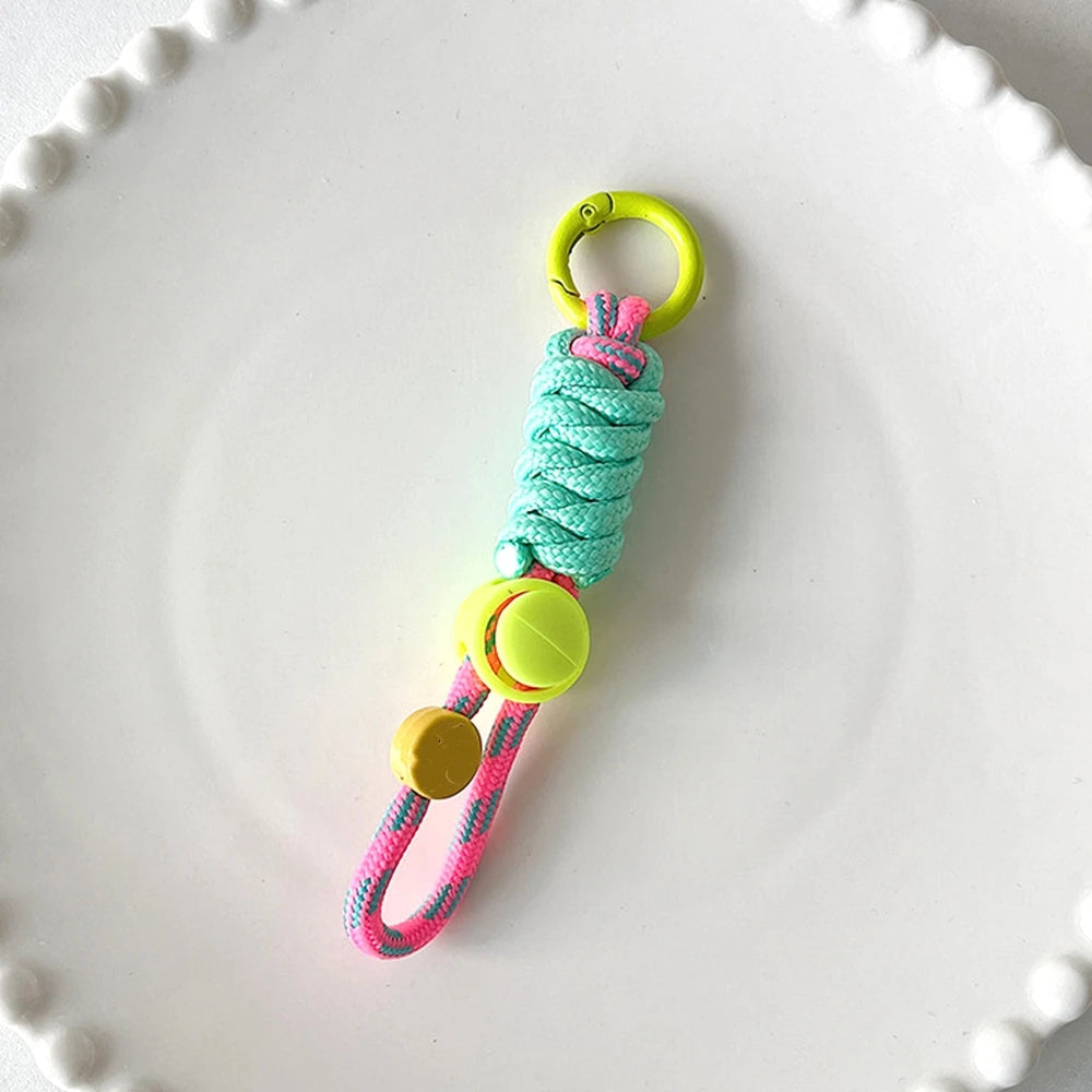Fashion Keyring Creative Braided Lanyard Keychain For Phone Case Women Anti Lost Knot Rope Strap Car Key Chains Diy Accessories
