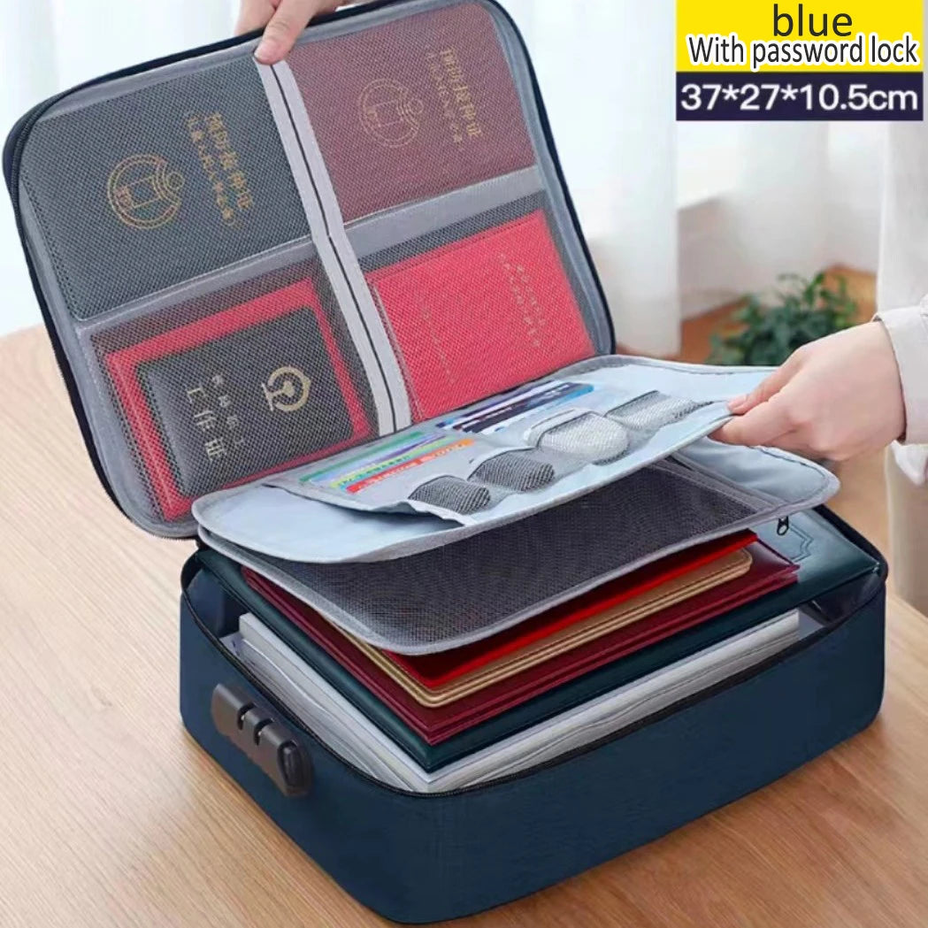 Home Document Storage Bag Large Capacity Household Certificate Passport Card Bag Folder Archive Organizing Storage Bag