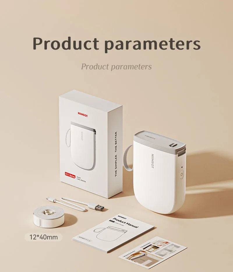NIIMBOT D11 New Version Label Printer Mini Portable 300DPI Bluetooth Wireless Label Maker Name Tag Kitchen Sticker PrintingMaker