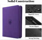 9 Pocket Zipper Card Binder, 360 Trading Card Holder Book, Premium PU Cover Zip Binder for Cards, Durable Side Loading Card
