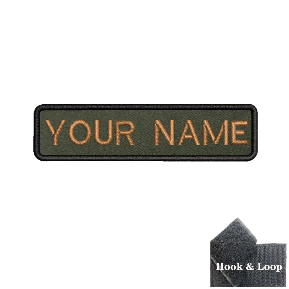 1PC 10cmX2.5cm Custom Personalized Name number Patch Stripes Badge tags chevrons Armband Iron On Or Hook Loop embroidered