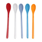 7pcs Candy Color Plastic Long Handle Dessert Spoons Dinner Tea Spoon Tableware Flatware Stirring Coffee Kitchen Scoops Soup
