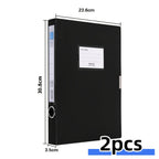 2pcs A4 Colorful File Boxes, Foldable Folder Organizers, Large Capacity for Financial Vouchers with Side Labels, Office Supplies