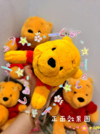 Cute Winnie the Pooh x Stitch Plush Doll Pen Bag, Large Capacity Student Stationery Pouch, Cartoon Pencil Case for School Gift