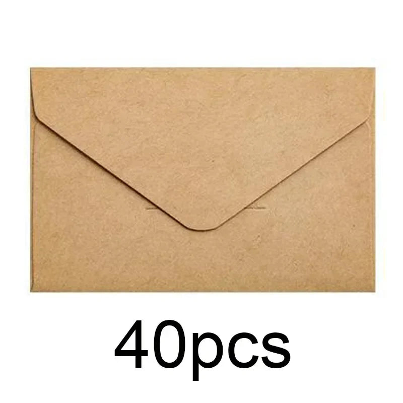 20/40/80PCS Classical White Black Kraft Blank Mini Paper Window Envelopes Wedding Invitation Envelope Gift Envelope