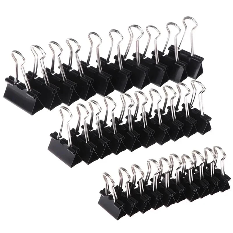 10/20/30/40/50Pcs Black Metal Binder Clips 25mm/ 32mm Notes Letter Paper Clip Office Supplies Binding Securing