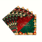 40pcs Count Festive Christmas Paper Napkins with Snowflakes,Merry Christmas Holiday Dinner,Party Birthday Decorations, Christmas