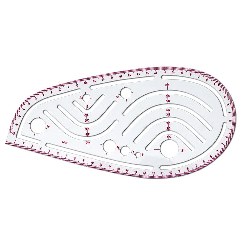 Empire sewing ruler and French curve, used for pattern making drafting, transparent plastic fashion designer ruler pieces assemb