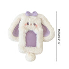 Cute Bunny Plush Photo Holder Student ID Card Holder Rabbit with Bowknot Design Photo Album Photo Protector Cover Gift for