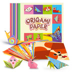 Children's colorful origami set, double-sided origami paper and instruction manual, suitable for DIY art and handmade projects