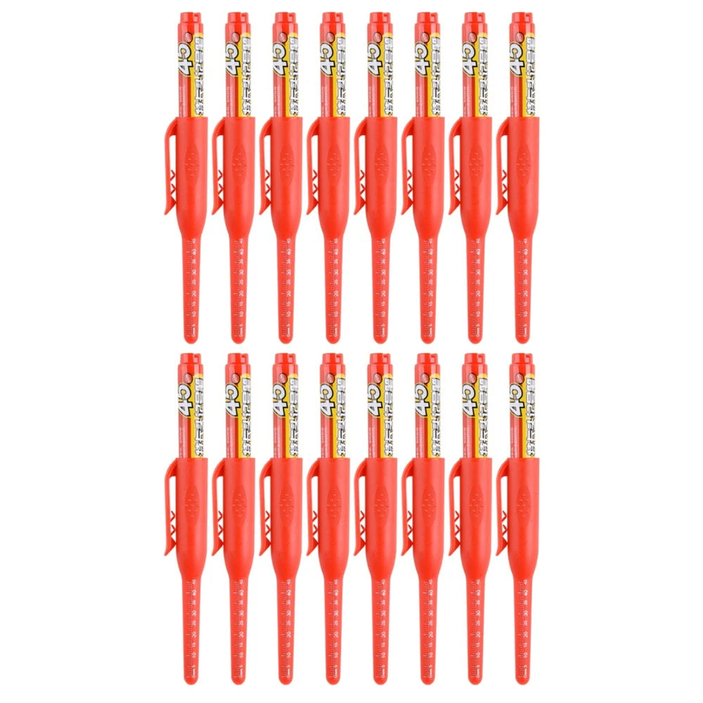 4-40Pcs White/Black/Blue/Red 45mm Deep Hole Marker Pens Long Nib Head Carpenter Pen Waterproof for Measuring Woodworking Office