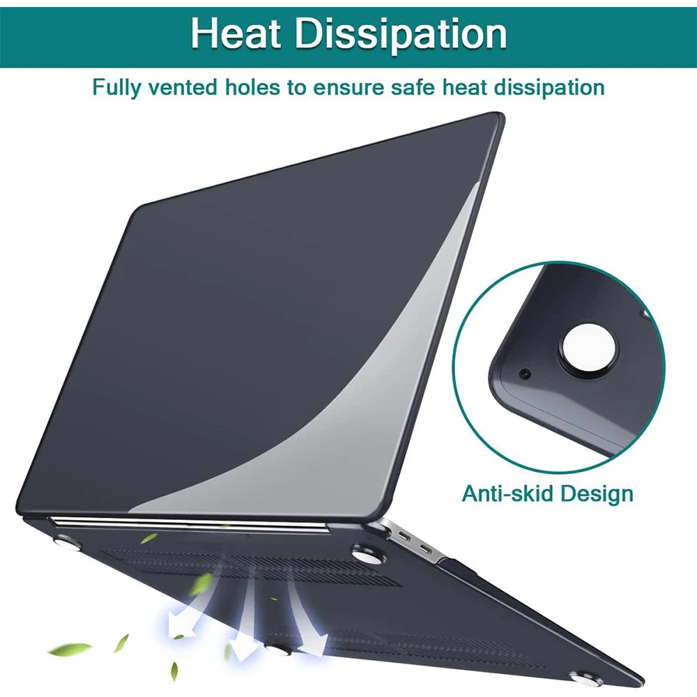 Laptop Case For Macbook Air 13.6 M5 M4 M3 M2 A2681 A3113 A3240 A3449 Air13.3 A1932 A2179 A2337 Case Pro13 A2251 Air15 Case Cover
