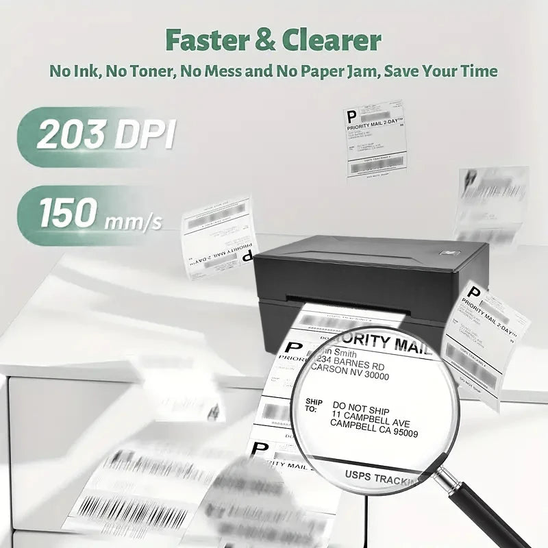Marklife Thermal Label Printer Small Shipping Label Bluetooth-compatible Printer 4X6inch for iPhone Android Mac Window D200