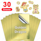 30 Sheets Printable Vinyl Sticker Paper A4 Waterproof Adhesive Transparent Glossy White Copy Paper for Inkjet Printer DIY Labels