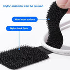 Self Adhesive Reusable Cable Ties Velcro Fastening Wire Organizer Adjustable Cord Holder for Desk Power Cord Management