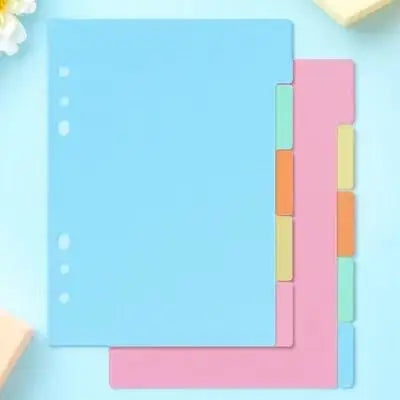 10Pcs Thick Smooth Plastic Tab Dividers for Binder Indexing Alphabet Subject Sorting Translucent Design A5 Size 6 Hole File