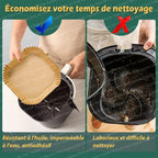 Air Fryer Square Baking Paper 20cm Air Fryer Parchment Paper Sheets for 5-8QT Basket Oven Steamer Microwave Airfryer Accessories