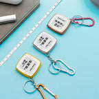 Key Ring Tape Measure Keychain Gauging Tools Retractable Ruler Pull Ruler Measuring Tools Stainless Steel Portable