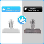 8Pcs Bag Clips 4 Size Stainless Steel Chip Bag Clips Heavy Duty Air Tight Seal Grip Coffee Food Bag Clamps Snack Clips