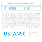 (Us American Version) Translucent Gray Mbp Suitable for Apple Mac Book Keyboard Stickers, Translucent Protective Stickers, Compatible with 13- 16inch MacBook Air/Pro