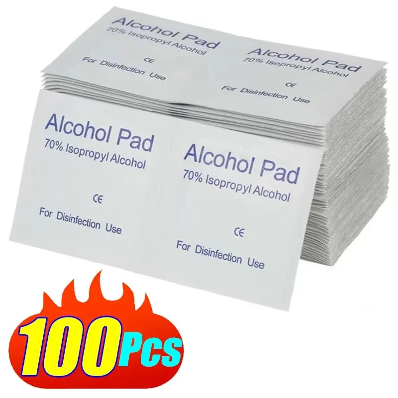 10/100Pcs Car Detailing Disposable Alcohol Disinfection Cotton Pad Wash Care Phone Cleaning Wiper Screen Glasses Cleaning Cotton