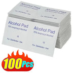 10/100Pcs Car Detailing Disposable Alcohol Disinfection Cotton Pad Wash Care Phone Cleaning Wiper Screen Glasses Cleaning Cotton