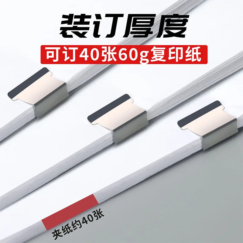 50Pcs Push Clip Stapler Staple Remover Binder Push Clamp Tape Dispenser Paper Clips Office Supplies Set Desktop Stapler Office