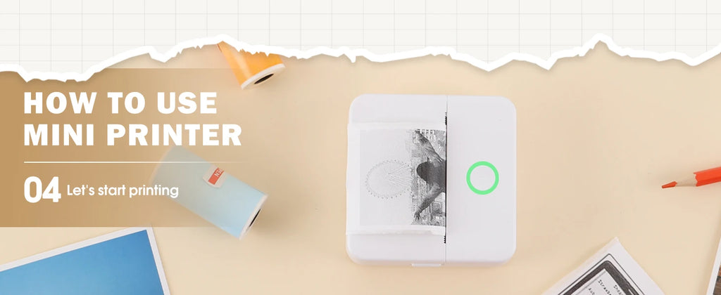 Thermal Mini Printer, Portable Inkless Sticker Maker,Bluetooth Free Cut Small Pocket Printer for Children DIY 57mm Photo Print